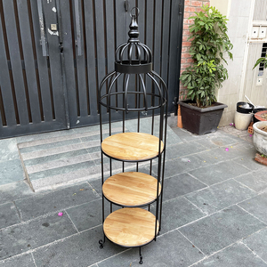 KTB68086 3-Tier Bird Cage Display <b>Shelf</b> Wall & Display <b>Shelves</b> with Iron Frame - Product Image 6