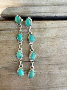 Pendientes de plata de ley hechos a mano Kingman turquesa, Pendientes colgantes de gota, joyería Bohemia, pendientes únicos de piedras preciosas para mujer - Product Image 3