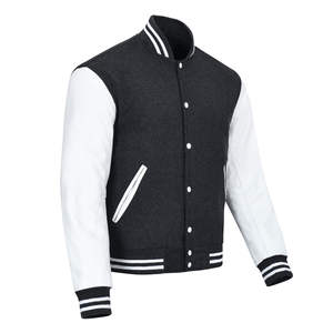 Chaquetas de Invierno para Hombre Estilo Universitario de Béisbol, 100% Lana, Cuello Alto, Logotipo Frontal, Resistentes al Viento, Ecológicas, Transpirables, Personalizadas OEM - Product Image 1