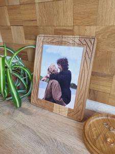 Colección antigua Marco de fotos de madera azul hecho a mano Tamaño personalizado Madera de mango tallada para nuevos regalos de bautizo - Product Image 2