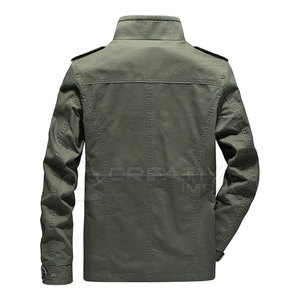 OEM Custom Embroidered 100% Cotton Stand Collar Winter Fabric <b>Jacket</b> Casual <b>Men's</b> Design <b>Soft</b> <b>Shell</b> Quick Dry Breathable All - Product Image 2
