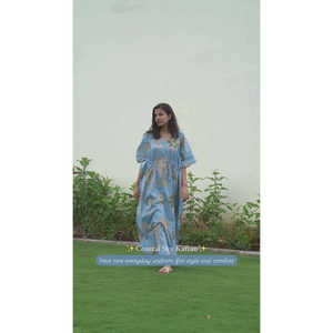 Vestido Kaftan Coastal Sky Palm de Talla Única en Chifón con Silueta Recta - Product Image 2