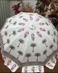 Venta al por mayor de paraguas de boda indio de algodón Vintage sombrillas florales para decoraciones al aire libre accesorios de fiesta clásicos - Product Image 2