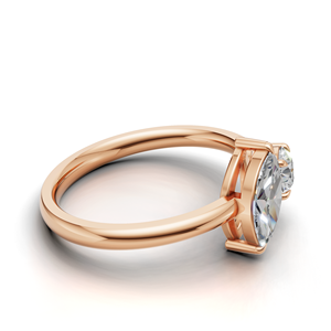 Anillo Toi Et Moi con diamante cultivado en laboratorio certificado por IGI, oro amarillo/blanco y rosa de 18 quilates, forma redonda y marquesa, anillo de compromiso para mujer - Product Image 3