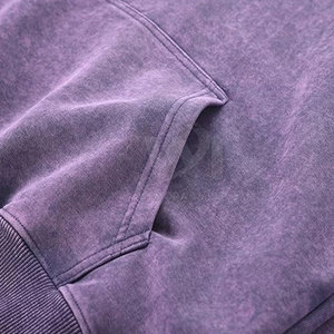 Sweat-shirts unis respirants pour hommes, style délavé, vêtements d'hiver, service OEM, faible MOQ - Product Image 3
