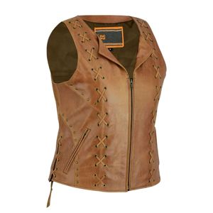 Chaleco de Cuero Genuino para Mujer al por Mayor |   Ropa de Invierno de Alta Calidad |   Diseño Transpirable |   Logotipo Personalizado |   Colores y Tamaños Personalizados - Product Image 4