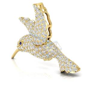 Broche Ultra Luxueuse en Argent Sterling 925 Faite à la Main, Coupe Ronde, Diamant, Inspiré des Oiseaux, Bijoux de Mariage et de Cadeau pour Femme - Product Image 3