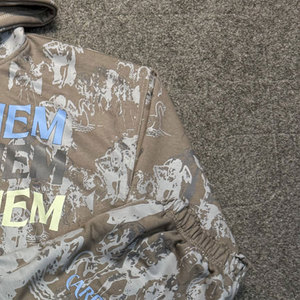 New Fashionable Winter Streetwear Hooded Men <b>Distressed</b> Tracksuit 100% Cotton Lightweight Hot Sale - Product Image 6
