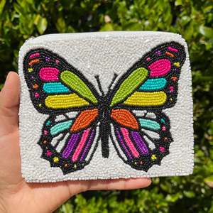 Bolso de Mano Bordado a Mano con Cuentas de Mariposa Vintage, Monedero Multicolor con Diseño de Insecto, Cierre de Cremallera, Unisex, Moderno, Regalo de Primavera, Venta al Por Mayor - Product Image 4