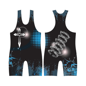 Diseño de logotipo personalizado Wrestling Singlet Hombres Sublimado Spandex Poliéster Secado rápido Tejido elástico Transpirable Ropa deportiva Uniforme - Product Image 1