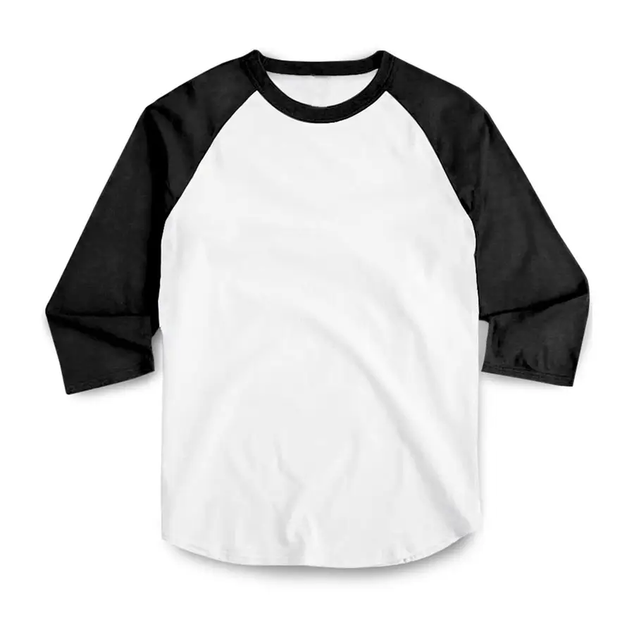 T-shirt raglan à manches 3/4 avec logo noir/blanc pour femmes
