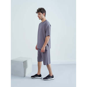 Pantalones Cortos Deportivos NSOMI Cómodos, de Corte Regular, Tejidos en Poliéster y Algodón, con Cintura Elástica, Transpirables y Decorados con Logotipo - Product Image 2