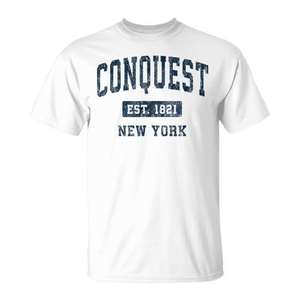 Camiseta Deportiva Vintage Conquest New York, Nueva York, Nueva York, Estilo Vintage, Camiseta Promocional - Product Image 1