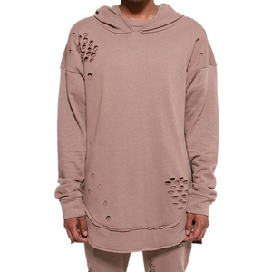 เสื้อฮู้ดดี้ผู้ชายสไตล์สตรีทแบบย้อมสีเอซิด ลุคดิสเทรส ขายส่งราคาถูก บริการ OEM ยอดนิยม - Product Image 1