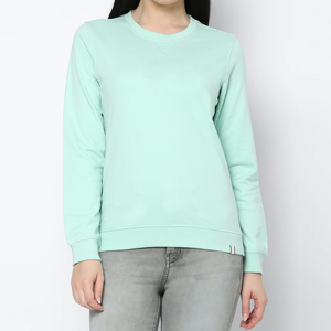 Sudadera de invierno de alta calidad con etiqueta de marca personalizada para mujer, cuello de tela de algodón puro, cálida, ecológica, de secado rápido, suelta, de manga larga - Product Image 5