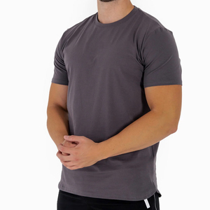 Camiseta de gimnasio para hombre de Venta caliente ajustada e informal hecha a medida con patrón sólido nueva llegada ropa de Fitness - Product Image 5