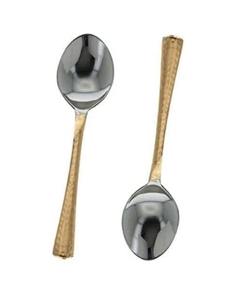 Cuchara de servicio de acero inoxidable y cobre Chapado en plata clásica para boda con logotipo personalizado, aleación de Metal duradera con pulido de espejo - Product Image 1