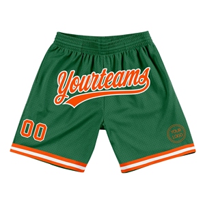 Industrie Direct Engro Sportswear Basketball Shorts Custom Kelly Green Orange-White Authentic Throwback Basketball Shorts - Product Image 1