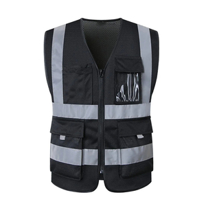 Chaqueta de trabajo de seguridad reflectante unisex con múltiples bolsillos y chaleco reflectante de malla transpirable e impermeable - Product Image 6