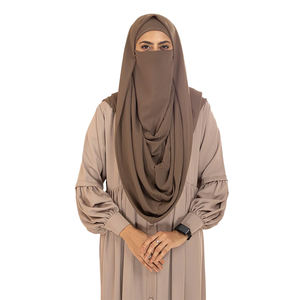 Precios al por Mayor Última Colección Nuevo Estilo Hiyab Musulmán Liso Teñido Color Sólido Poliéster Transpirable Ligero - Product Image 1