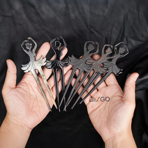 Alta calidad hecho a mano cuerno de búfalo Ballet peinado tenedor Vietnam venta al por mayor accesorios de moda para mujer - Product Image 6