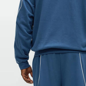 ชุดลำลองสตรีทแวร์สำหรับผู้ชาย ชุดวอร์มโอเวอร์ไซส์ใส่สบาย ปี 2026 รับสกรีนโลโก้ ชุดวอร์มผู้ชายคุณภาพสูง สีพื้น - Product Image 4