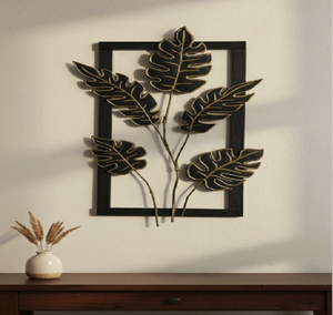 งานศิลปะโลหะใบมอนสเตอร่าสีดำและสีทองที่ทันสมัย จัดวางอย่างมีสไตล์เพื่อความโดดเด่น มีจำหน่ายในราคาขายส่ง - Product Image 5