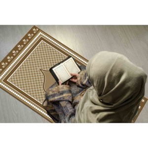 Alfombra de Oración Islámica Marrón: Alfombra de Adoración Espiritual Antideslizante, Alfombra Delgada No Tejida - Product Image 5