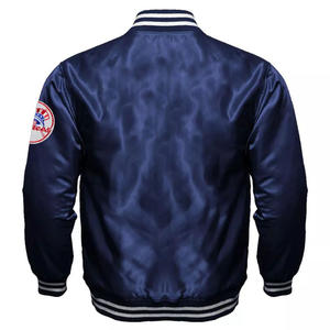 Chaqueta de satén de béisbol personalizada para hombre, ropa de invierno de alta calidad con logotipo del fabricante, precio al por mayor de longitud larga - Product Image 2