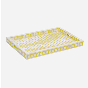 Luxury Yellow Hexagon Resin Serving Tray Decorative <b>Coffee</b> <b>Table</b> Ottoman Vanity Organizer Handcrafted Home Decor Display Accent - Product Image 1