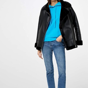 Camisas de lana de Invierno para mujer con hombros caídos de manga larga de alta calidad, sudaderas con capucha, ropa de otoño con bolsillo para mujer - Product Image 4