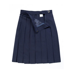 Tremendous Quality Worthy Sales C8 Breathable Anti-Wrinkle Japan Style Knee Length <b>Navy</b> Pleated Zipper School <b>Skirt</b> - Product Image 1