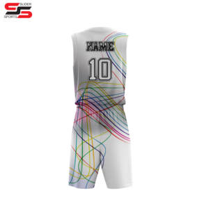 Ensemble de maillots de basket-ball en maille double face personnalisés, impression par sublimation, uniformes de basket-ball réversibles pour l'entraînement des jeunes - Product Image 2