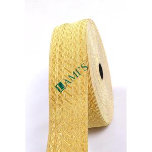 Trenza de Mylar de oro hecha en fábrica, adorno dorado para uniforme, Vestimenta de Iglesia, disfraz elegante, Jacquard Galloon Liturgical Tresse - Product Image 3