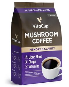 Café Molido con Champiñones VitaCup, Tueste Medio Oscuro, Intenso y Suave, 100% Arábica Especial, 10 Oz - Product Image 4