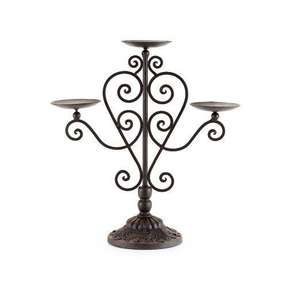 Bougeoir en bronze antique avec art artisanal orné de défilement et beauté classique pour pièce maîtresse de maison ou d'événement - Product Image 4