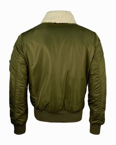 Chaqueta Bomber Vintage de Cuero Vacuno Genuino para Hombre TOP GUN, Frente de Lona Transpirable con Patrón de Letras - Product Image 2