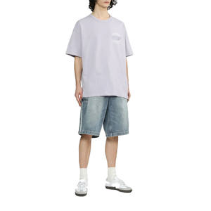 Custom Relaxed Fit Vintage Washed Denim Cargo Jorts para hombres con rayas laterales Casual Streetwear Summer Men's Shorts 100% algodón - Product Image 2