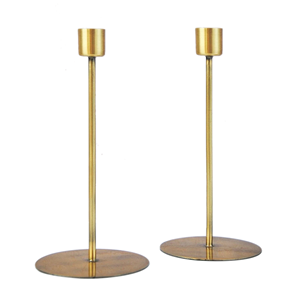 Hot Selling Single Metal <b>Candle</b> Holder With Gold Finish <b>Set</b> of 2 Home & Wedding Party ShowPiece Decoration Lighting Accessories - Product Image 1