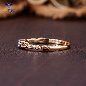 Lab-Stone Party Wear Bague en diamant 0.045 TDW taille ronde or rose couleur EF-VS - Product Image 3