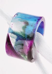 PROJECT Bijoux Résine Acrylique Bracelet Bracelet Exagéré Éblouissant Multicolore Large Irrégulier Carré Acrylique Bracelets pour - Product Image 5