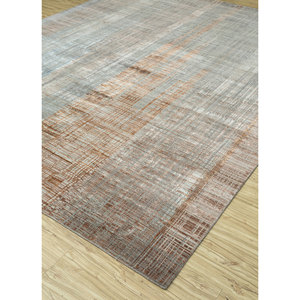 Alfombra Kavi Gris y Negra Anudada a Mano de Lana y Seda de Bambú con Patrón Abstracto Srb(701) para Uso Doméstico - Product Image 2