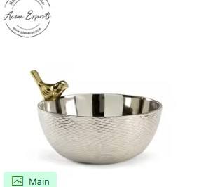 "Elegante ensaladera de acero inoxidable con base de pedestal, Perfecta para servir ensaladas frescas o guarniciones elegantes y duraderas" - Product Image 5