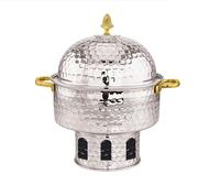 Casserole Eco-Luxe avec couvercle en acier inoxydable et revêtement antiadhésif en céramique, style américain, pour la maison et la restauration