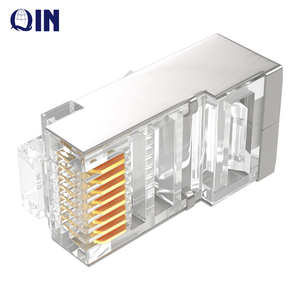 Connecteurs modulaires à passage RJ45 Cat5e, connecteurs réseau blindés pour câble solide <span class=keywords><strong>ou</strong></span> toronné à paire torsadée 24AWG - Product Image 3