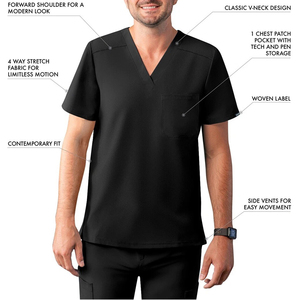 Conjuntos de fregado unisex profesionales de alta calidad personalizados OEM con detección de agujas Material de algodón polivinílico para uso hospitalario - Product Image 2