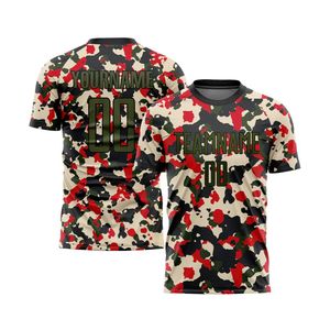 Camiseta de fútbol de camuflaje, camiseta de fútbol de manga corta, uniforme deportivo ligero y transpirable de secado rápido para entrenamiento y práctica - Product Image 1