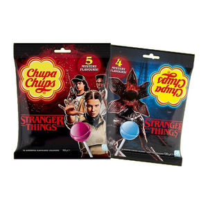 Piruletas Auténticas de Stranger Things Chupaa Chups Edición Limitada, 5 Sabores, Bolsa Compartible de 120g con Envoltorios Coleccionables - Product Image 1