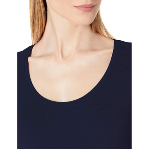 Camiseta de Cuello Redondo para Mujer, Corte Holgado, Algodón, Manga Corta, Simple, Lisa, Informal, Suave, Transpirable, para el Verano - Product Image 3