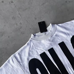 เสื้อยืดคอตตอนหนาน้ำหนัก 300 กรัม สไตล์วินเทจ แบบยูนิเซ็กซ์ ผลิตตามสั่ง (OEM) ปักลายแบบดิสเทรส ทรงโอเวอร์ไซส์ รุ่น 2026 - Product Image 4